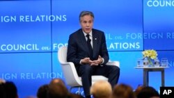 2023年6月28日，美國國務卿布林肯在紐約外交關係委員會發表講話。（美聯社照片）