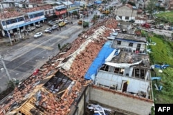 中國江蘇宿遷市遭強烈龍捲風襲擊。 （2023年9月20日）