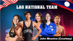 ບັນດານັກກິລາ ອາເມຣິກັນ ເຊື້ອສາຍລາວ ລະດັບມະຫາວິທະຍາໄລ ຂອງສະຫະລັດ ເຂົ້າຮ່ວມທີມຊາດລາວ ລົງແຂ່ງຂັນໃນ ຊີ ເກມ ຄັ້ງທີ 32 (32nd SEA Games) ໃນກຳປູເຈຍ, ວັນທີ 6 ພຶດສະພາ 2023.