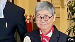 前法律界立法會議員吳靄儀就8-18流水式集會案終極上訴應訊後，離開終審法院。（美國之音/湯惠芸）