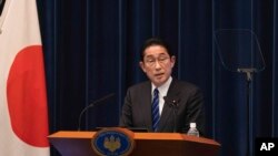 日本首相岸田文雄2023年2月24號召開記者會表示，他打算在由他擔任主辦方的視頻G-7紀念俄羅斯入侵烏克蘭一周年會議上，向7國集團其他成員國提出一系列新的對俄製裁措施。(資料圖片）