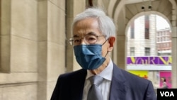 香港民主黨創黨主席李柱銘2月23日就8-18流水式集會案終極上訴，到終審法院出庭應訊。（美國之音/湯惠芸）