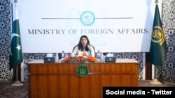 资料照片: 巴基斯坦外交部发言人穆塔兹·扎赫拉·俾路支