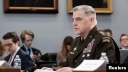 美軍參謀長聯席會議主席馬克·米利2023年3月23日在眾議院撥款國防小組委員會聽證會上作證。（路透社照片）