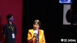 位於台北的台灣大學新聞研究所名譽教授張錦華（美國之音特約記者李賢拍攝）