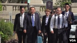 台灣國民黨總統參選人侯友宜赴美國國會山拜會美國會議員。（2023年9月18日）