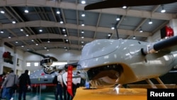 台灣國防部向媒體展示台灣研發製造的無人機。(2023年3月14日)