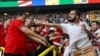 Turkey and Georgia fans clash before the Euro 2024 Group F match between Turkey v Georgia at the Dortmund BVB Stadion, Dortmund, Germany, June 18, 2024.