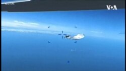 美國國防部公布無人機與俄羅斯戰機在黑海上空相撞的錄影畫面