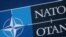 美国首都华盛顿会展中心为北约峰会竖立起北约标识。（2024年7月9日）