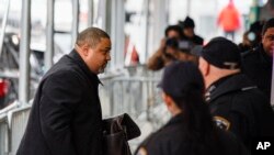 Manhattan District Attorney Alvin Bragg arrives at his office, March 24, 2023, in New York, where a threatening letter had been sent to him that contained a powdery substance. 