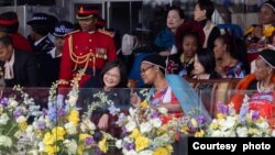 台灣總統蔡英文出席南部非洲國家斯威士蘭(又譯史瓦帝尼)國慶儀式。(2023年9月7日，台灣總統府提供)