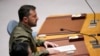 FILE - Ukrainian President Volodymyr Zelenskyy speaks during a high-level Security Council meeting on Ukraine, Sept. 20, 2023, at United Nations headquarters.