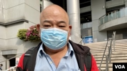 前東區區議員、社民連成員曾健成。(美國之音湯惠芸)