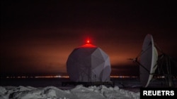 美國阿拉斯加州烏特恰維克鎮以北的北美防空司令部的一座雷達站。(2023年2月3日) 