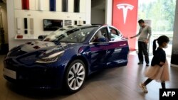 北京的特斯拉專賣店。 （2020年5月10日）