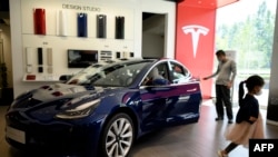 北京的特斯拉專賣店。 （2020年5月10日）