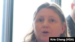 英國御用大律師加拉赫（Caoilfhionn Gallagher）。(美國之音特約記者鄭樂捷拍攝)