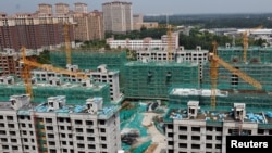 资料照：碧桂园在天津开发的一处住宅区建筑工地。（2023年8月18日）