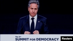 美國國務卿布林肯在首爾舉行的第三屆民主高峰會上致詞。（2024年3月18日）
