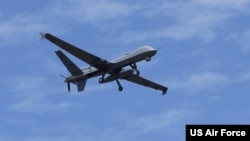 資料照：美國空軍MQ-9“收割者”偵察機在一次演習中飛行。