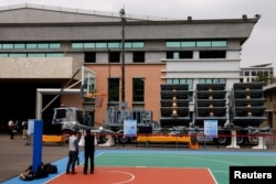 台灣國防部向媒體展示台灣研發的無人機與無人機發射車。(2023年3月14日)