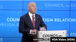 2023年4月21日，美国国土安全部部长亚历杭德罗·马约卡斯在美国外交关系协会就美国的国土安全状况发表演讲。