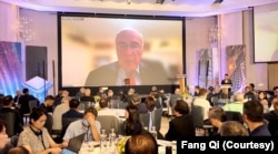 美國哈佛大學甘乃迪政府學院教授約瑟夫・奈伊（Joseph Nye）（美國之音特約記者方琦攝影）