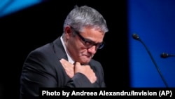 Mohammad Rasoulof accepts the special prize award for the film 'The Seed of the Sacred Fig' during the 77th international film festival, Cannes, France, May 25, 2024.