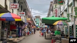 緬甸北方撣邦臘戌的一個市場。(2024年6月18日)