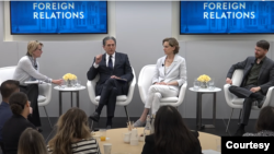 美國國務院全球接觸中心（GEC）特使和協調員詹姆斯·魯賓（James Rubin）在美國外交關係協會發表講話（畫面來源：美國外交關係協會Council on Foreign Relations視頻截圖）