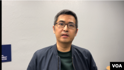 2024年3月15日，《幸彤在監獄》放映會後，香港專上學生聯會前秘書長、加州大學柏克萊分校香港事務組織的周永康接受美國之音的訪問。 （周星晨拍攝）