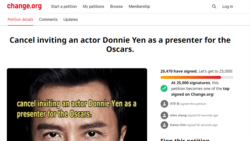 港產武打演員甄子丹撐中激怒網民 聯署要求奧斯卡取消頒獎嘉賓邀請