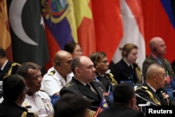 俄罗斯海军总司令莫席耶夫(Alexander Moiseyev)上将在山东省青岛市出席西太平洋海军研讨会。 （2024年4月22日）