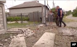 俄羅斯與烏克蘭接壤的別爾哥羅德州遭武裝人員越境襲擊房屋被毀。（2023年5月22日）