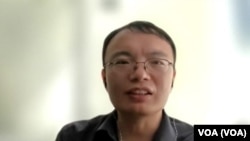 位於紐約的旅美律師、中國民主黨全國委員會執行長陳闖創 (美國之音視頻採訪截圖)