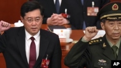 中國前外長秦剛和前國防部長李尚福（資料照）