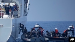 菲律賓、美國和日本的海岸防衛隊在菲律賓海岸外舉行海岸防衛聯合演習。 （2023年6月6日）