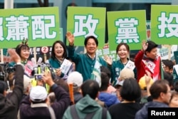 民進黨總統候選人賴清德於1月3日在台北市競選。