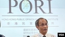 香港民意研究所行政總裁鍾庭耀宣布停止公佈六四事件及市民身份認同等民意調查數據。(美國之音/湯惠芸）