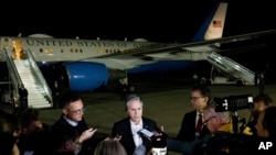 美國國務卿安東尼·布林肯2024年1月6日向新聞界發表講話，然後離開希臘克里特島前往約旦安曼，這是他為期一周的訪問的下一站，旨在平息整個中東的緊張局勢.