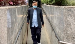 六四未经批准集结案获准缓刑的其中一名被告、支联会前常委梁国华（美国之音/汤惠芸）