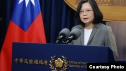 台灣總統蔡英文13日針對巴拿馬與台灣斷交發表電視講話(台灣總統府)