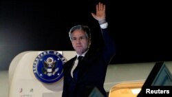 美國國務卿布林肯3月26日到達以色列的特拉維夫市。