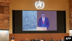 世界衛生組織總幹事譚德塞在日內瓦世界衛生大會上發言（2022年5月22日）