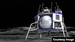 資料照片：“藍色起源”公司推出的未來月球著陸器的示意圖（2019年11月18日）
