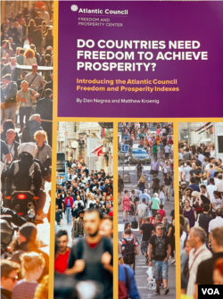 大西洋理事会“自由与繁荣”指数报告(美国之音锺辰芳拍摄）