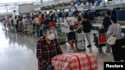 香港國際機場的離境大廳。（2022年8月1日）