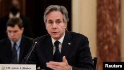 资料照：美国国务卿布林肯 （2022年4月11日）