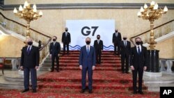 七國集團外長在倫敦舉行兩年來的首次面對面會議。(2021年5月4日)
